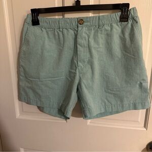 Chubbies Mint Green Casual Linen Blend Shorts